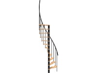 Minka csigalépcső Suono Smart bükk fekete 120x68 cm szintmagasság max. 305,5 cm