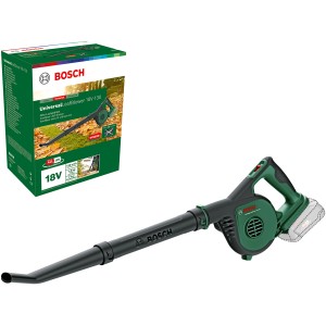 Bosch UniversalLeafBlow 18V akkus lombfúvó solo levehető fúvócsővel és termékcsomagolással.