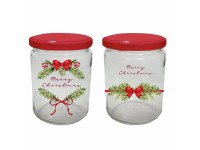 Boltze Noelle tárolóüveg kerek 6,8 x 6,8 x 9,4 cm többszínű 2-féle változatban