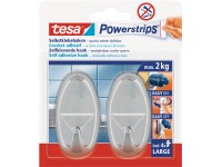 tesa Powerstrips nyom nélkül eltávolítható ovális akasztó króm 2db 4 ragasztó tesa Powerstrips nyom nélkül eltávolítható ovális akasztó króm 2db 4 ragasztó