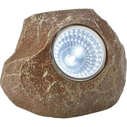 Napelemes LED-es dekorlámpa kőhatású barna