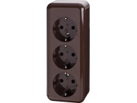 3 részes csatlakozóaljzat, falon kívüli, barna 3 részes csatlakozóaljzat, falon kívüli, barna