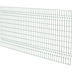 Zöld 3D egypálcás kerítés, 100x200 cm, a kertben való nagy stabilitás érdekében.