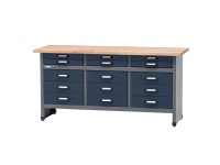Küpper munkapad 15 fiókkal 84 cm x 170 cm x 60 cm sötétkék