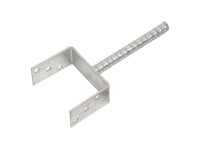 Bebetonozható U alakú oszloptalp 20 mm-es csappal 121 mm széles Bebetonozható U alakú oszloptalp 20 mm-es csappal 121 mm széles