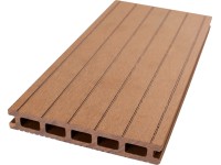 GroJa Solid Entrada BPC teraszpadló kamrás üreges profil barna 40 x 14 x 2,2 cm