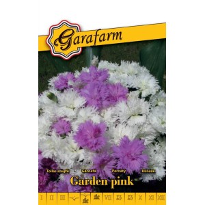 Garden Pink szegfű mag csomag, fehér és rózsaszín virágok.