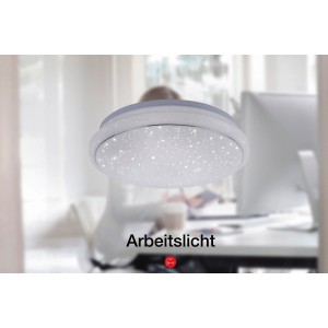 Applikációval vezérelhető LED mennyezeti lámpa Lolasmart-Jupi fehér, Ø 35cm, csillagos égbolt hatással.
