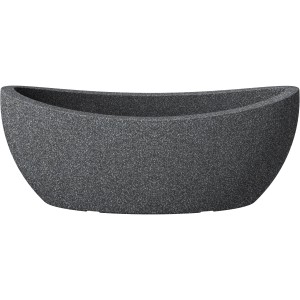 Scheurich Wave Globe Jardiniere, 58 cm, fekete gránit, virágtartó beltéri és kültéri használatra.