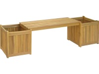 Fairbanks kétszemélyes kerti pad akácfa 182 cm x 44,5 cm x 40,5 cm virágtartóval