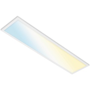 Szabályozható, fehér Brilo LED mennyezeti lámpa Piatto S B-Smart Panel színváltással.
