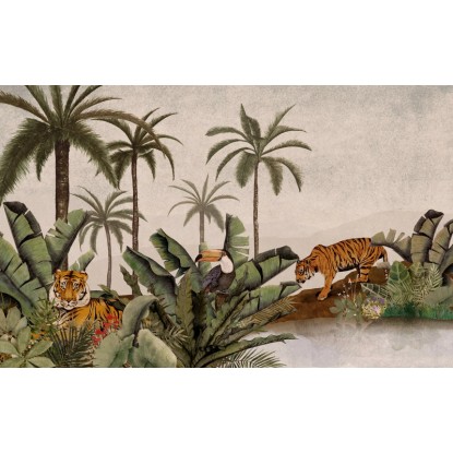 Komar Tiger Jungle fátyoltapéta 400 cm x 250 cm