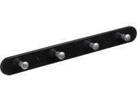 Hettich ruhafogas műanyag fekete alumínium hatású 4 akasztóval