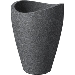 Scheurich Wave Globe High virágtartó, Ø 30 cm, fekete gránit, beltéri és kültéri használatra.