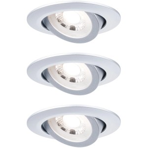 Paulmann LED süllyesztett spotlámpa 3 részes készlet, matt króm, forgatható. Modern mennyezeti lámpák beltéri használatra.