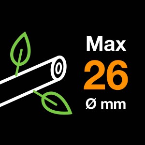 Szimbólumkép: Max. 26 mm vágási átmérő Fiskars kerti ollóhoz.