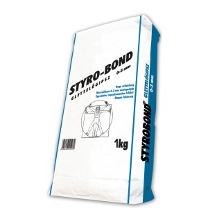 Zsák Styro-Bond simító glett 0-3 mm, 1 kg, sima felületekhez.