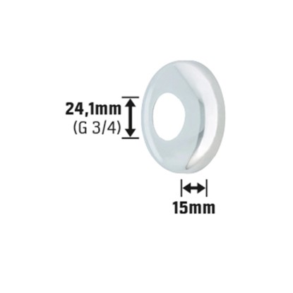 Króm zsanérrózsa, Ø 24,1 mm, fali nyílások takarására.