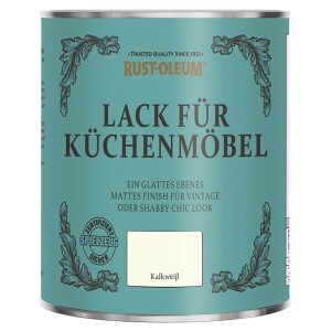 Rust-Oleum krétafesték konyhabútorhoz, krétásfehér színben, matt festék konyhabútorhoz.