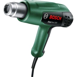 Zöld Bosch EasyHeat 500 hőlégfúvó barkácsoláshoz.