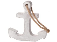 Köteles horgony dekor figura 23,5 cm x 4 cm x 22,5 cm szürke-fehér koptatott Köteles horgony dekor figura 23,5 cm x 4 cm x 22,5 cm szürke-fehér koptatott