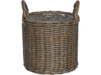 Polirattan fogantyús kosár 27,5 cm x 31,5 cm szürke