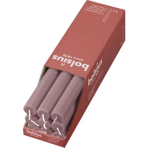 Bolsius Rustik Shine háztartási gyertyák hamvas rózsa színben, 9 darabos csomag. Oszlopos gyertyák hangulatos világításhoz.