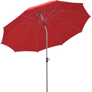 Piros Schneider napernyő (Ø 220 cm) push-up mechanizmussal és acél rúddal.