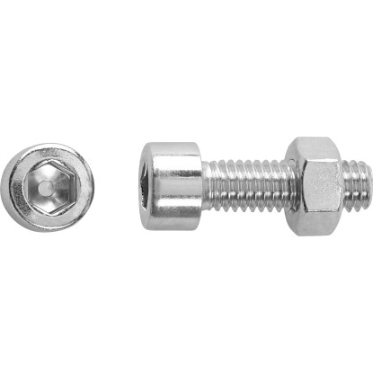 SW6 Hengeres fejű menetes csavar fehér horganyzott M8 x 30 mm 6 db + anyák