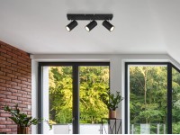 Globo Robby spotlámpa 3 izzós fekete matt 410 mm x 60 mm x 120 mm