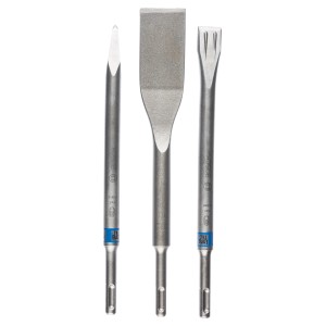 Bosch vésőkészlet SDS plus Long Life, 3 részes: Hegyes, lapos és csempevéső sokoldalú munkákhoz.