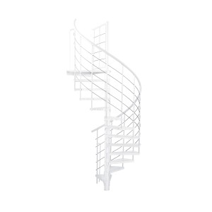 Fehér Minka Spino Zink kültéri lépcső, Ø 120 cm, spirál lépcső a kertbe.