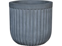 Terrakotta virágcserép grézs-világosszürke strukturált 28 cm x 28 cm x 27 cm