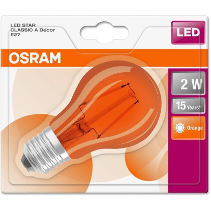 Osram LED-es izzó villanykörte alakú E27 / 2 W (160 lm) narancssárga