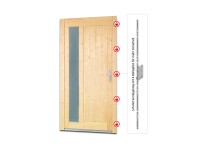 Panto fa mellékbejárati ajtó NET 511 fenyő natúr 98 cm x 200 cm ütköző jobbos Panto fa mellékbejárati ajtó NET 511 fenyő natúr 98 cm x 200 cm ütköző jobbos