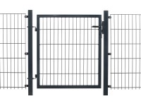 Egyszárnyú fémkapu kétrudas hálós kerítéspanelhez antracit keret 100 cm x 100 cm