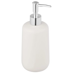 Allstar Olinda fehér kerámia szappanadagoló, 500 ml-es, ezüst színű pumpával.