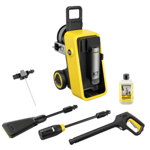 Kärcher K 7 Comfort Premium eco!Booster magasnyomású mosó tartozékokkal és tisztítószerrel.