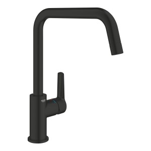 Grohe QuickFix Start fekete mosogató csaptelep, magas kifolyóval, egylyukas szereléshez.