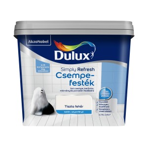 Dulux csempefesték vödör, fehér színű, fali csempékhez, kerámiához, márványhoz és porcelánhoz.