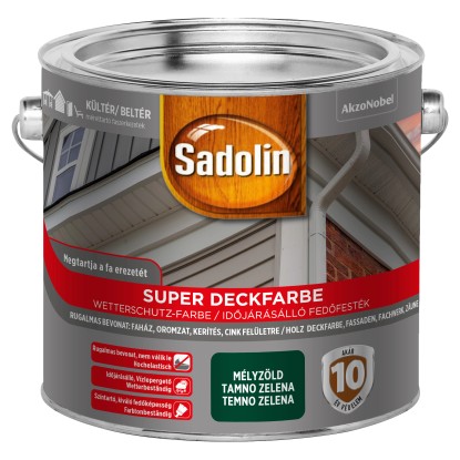 Sadolin super deckfarbe mélyzöld fafesték 2,5 l