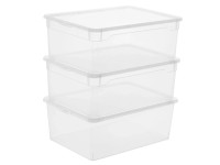 Rotho Clear Box-Set Men Shoe tároló doboz 10 l Átlátszó 3 részes