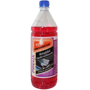 Autoglykol fagyálló hűtőfolyadék koncentrátum átlátszó palackban, kék kupakkal.