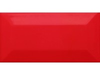 Metro Facette fali csempe 7,5 cm x 15 cm piros mázas fényes