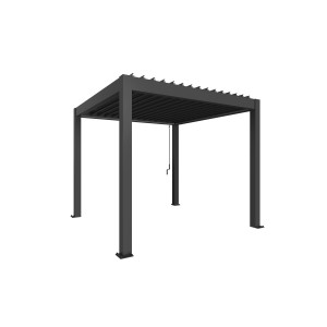 Biohort Pergola, sötétszürke metál, 255x312x312 cm, lamellás teraszfedés.