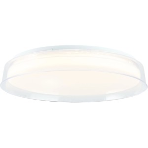 Okos LED mennyezeti lámpa Leanna, fehér/átlátszó, Ø 41 cm. Dimmerelhető lámpa távirányítóval és Tuya WIFI vezérléssel.