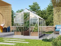 Venus 5000 melegház 3 mm-es egyrétegű biztonsági üveg fényes alumínium