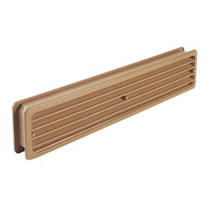 Limba fürdőszobai szellőzőrács, 460x92mm, műanyag, vízszintes szellőzőnyílásokkal.