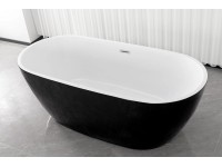 Cuba szabadon álló akril fürdőkád fekete/fehér 175 cm x 80 cm x 61 cm Cuba szabadon álló akril fürdőkád fekete/fehér 175 cm x 80 cm x 61 cm