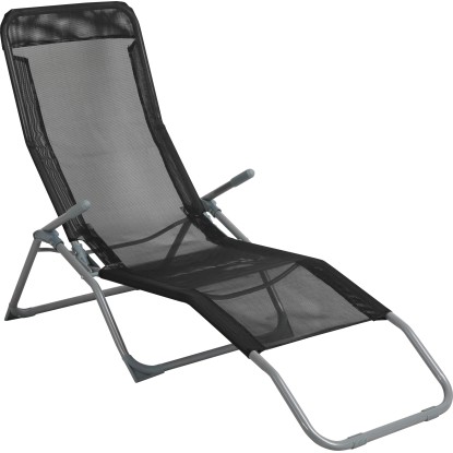 Pando napozóágy fekete 140 cm x 61 cm x 57-96,5 cm összecsukható